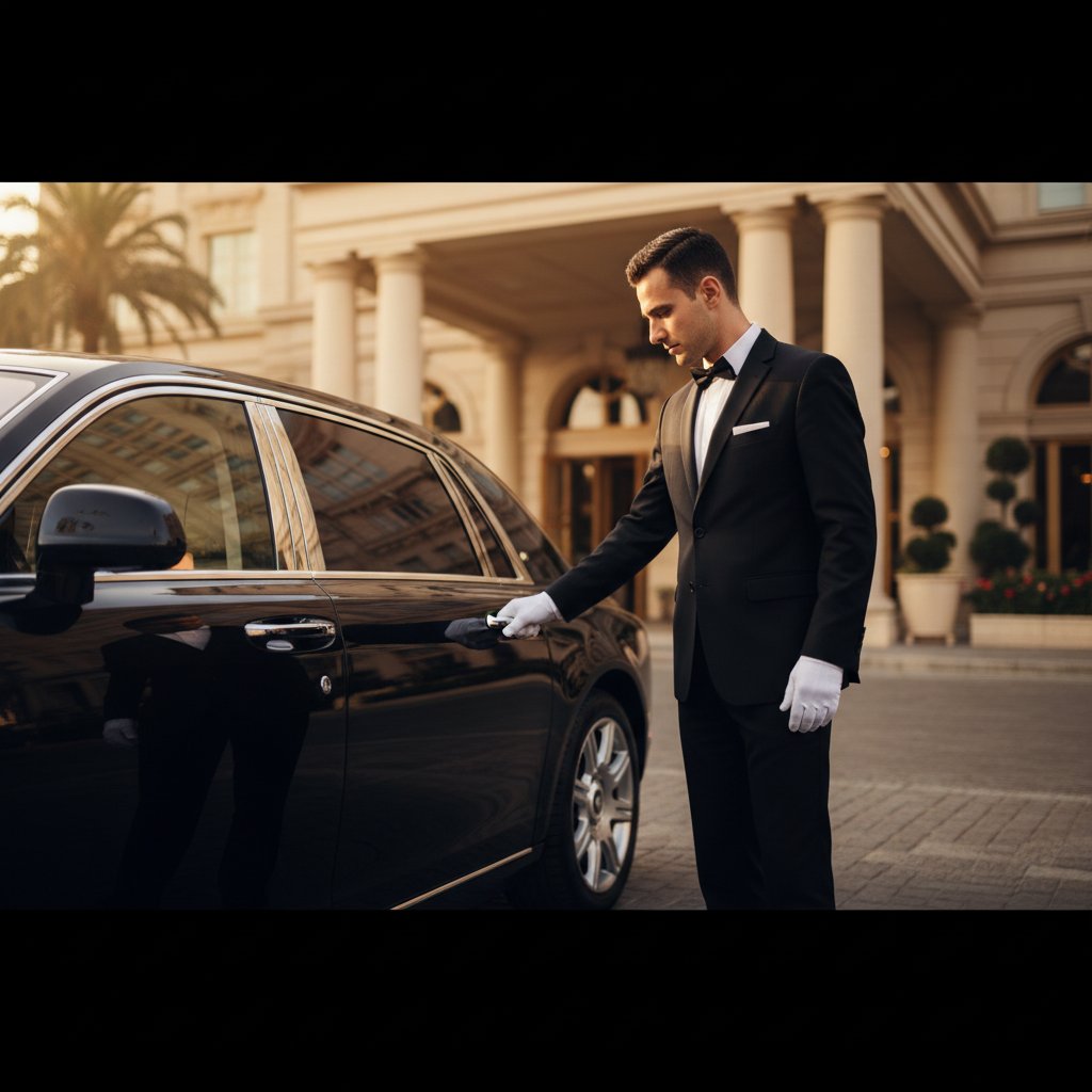 Professional chauffeur service in London with luxury vehicle
